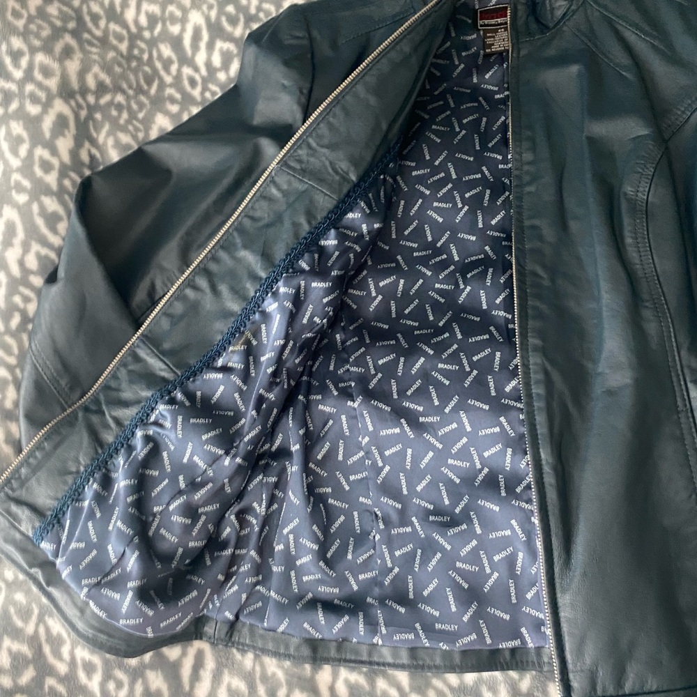 Bradley Bayou Teal Leather Jacket - Picture 6 of 9